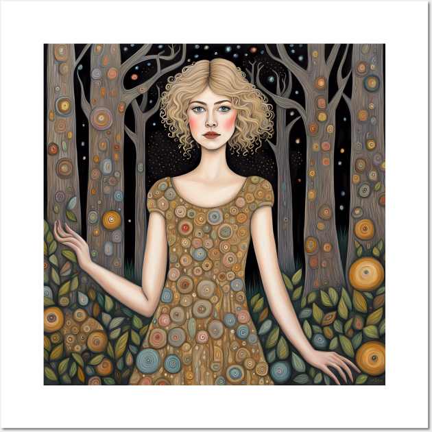 Rosamund Pike as a fairy in the woods Wall Art by Colin-Bentham